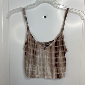 Light Brown Tie Dye Crop Top - Shein - Large